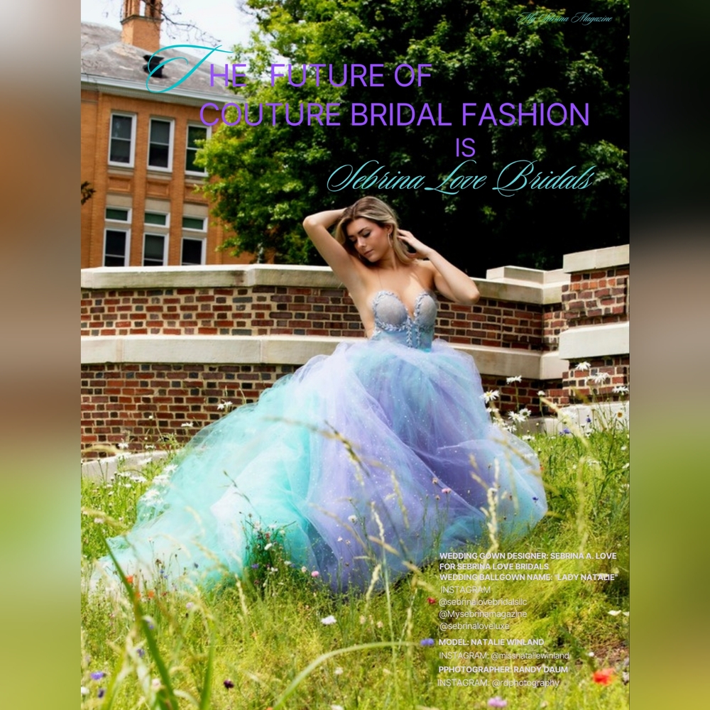 "LADY NATALIE" Blue & Lavender Princess Wedding Ballgown Set